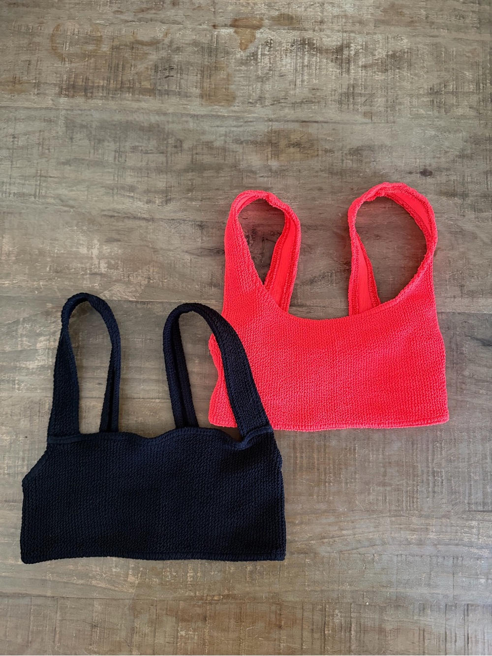 Two Ribbed Bikini Tops